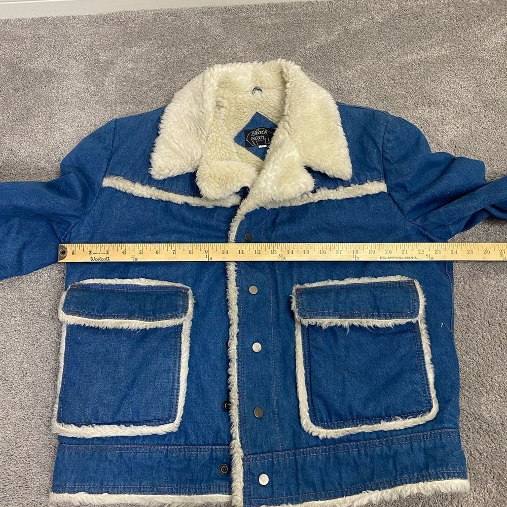 Black Bear Rancher jacket Faux Sherpa lined denim warm - Picture 9 of 11